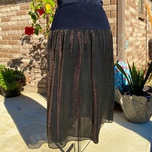 ShirtStrings | Elegant Black Skirt with Golden Shimmery Accents M🪐✨